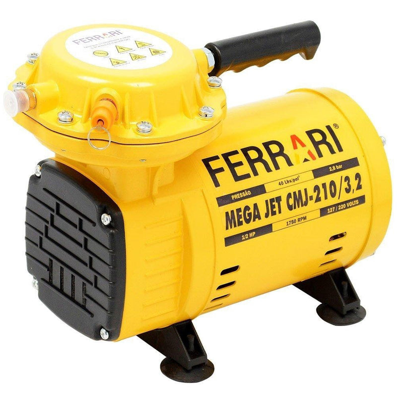 Compressor Ar Direto 1/2 hp c/ Kit mega jet CMJ-210/3,2 bivolt ferrari