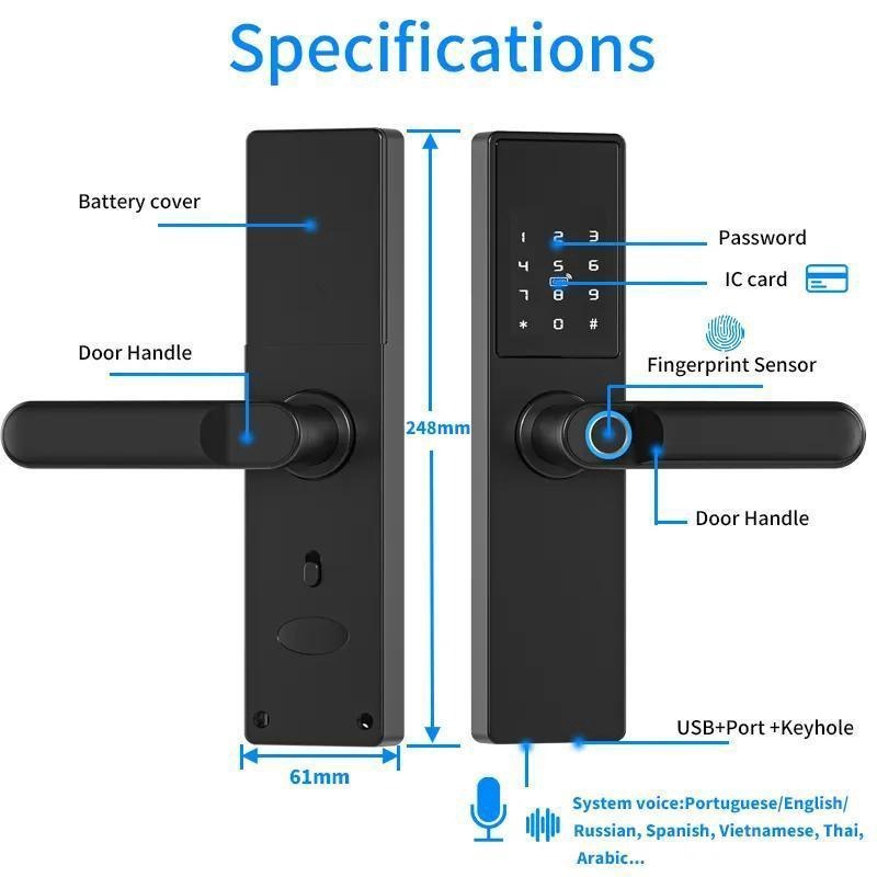 Fechadura Digital Eletrônica Tuya Biometria Senha Rh05 Wifi