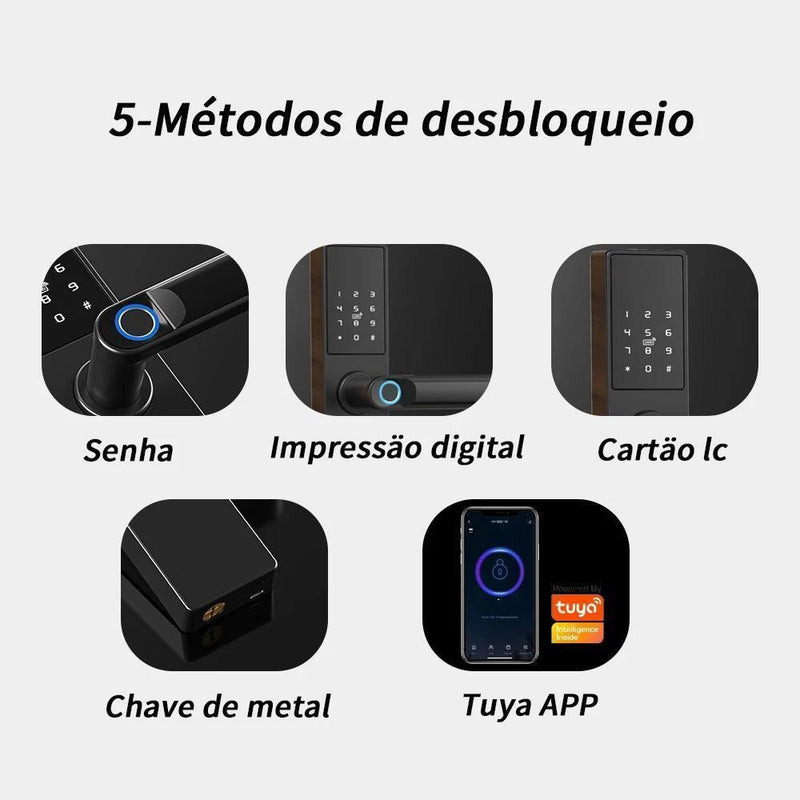 Fechadura Digital Eletrônica Tuya Biometria Senha Rh05 Wifi