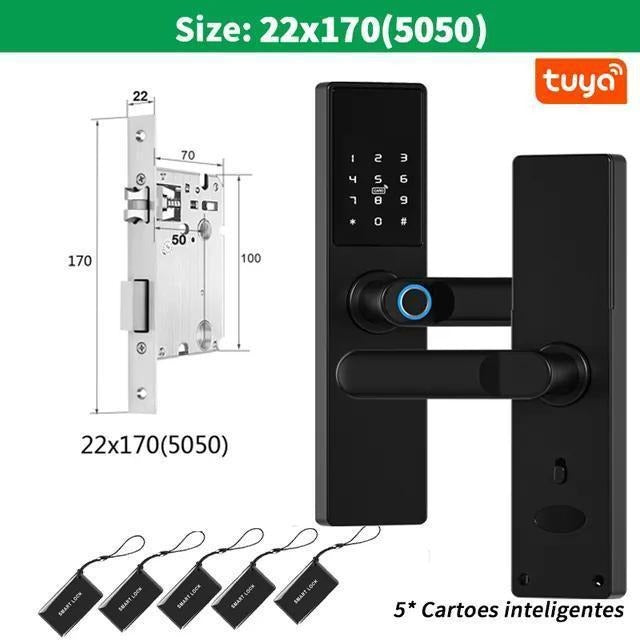 Fechadura Digital Eletrônica Tuya Biometria Senha Rh05 Wifi