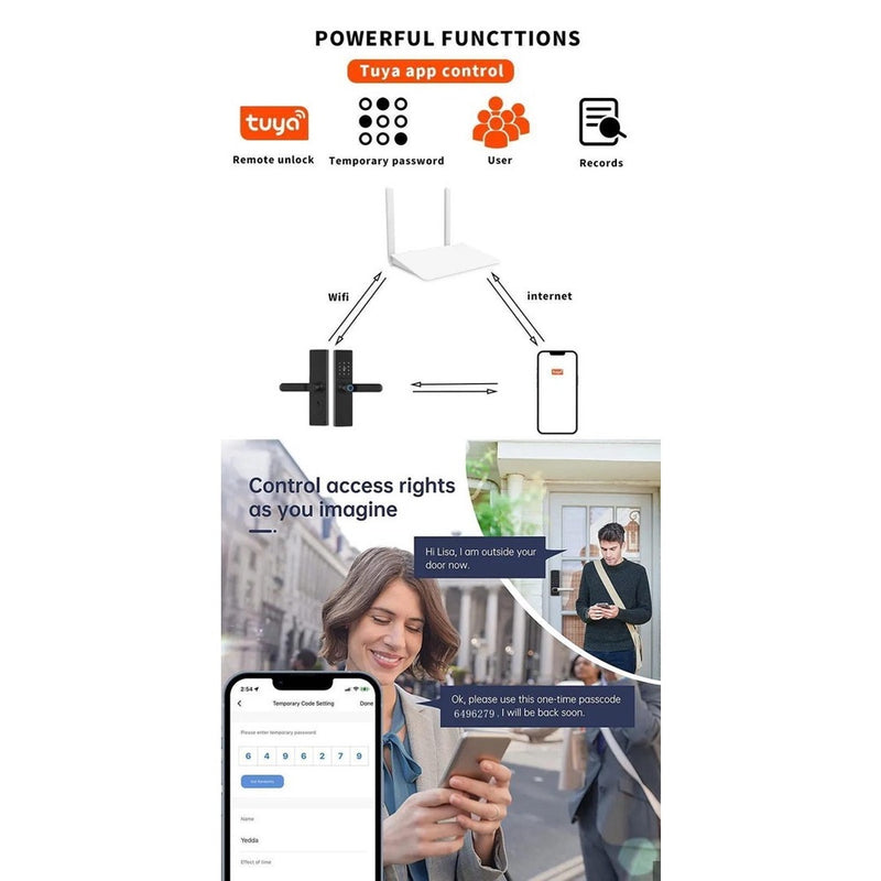 Fechadura Digital Eletrônica Tuya Biometria Senha Rh05 Wifi